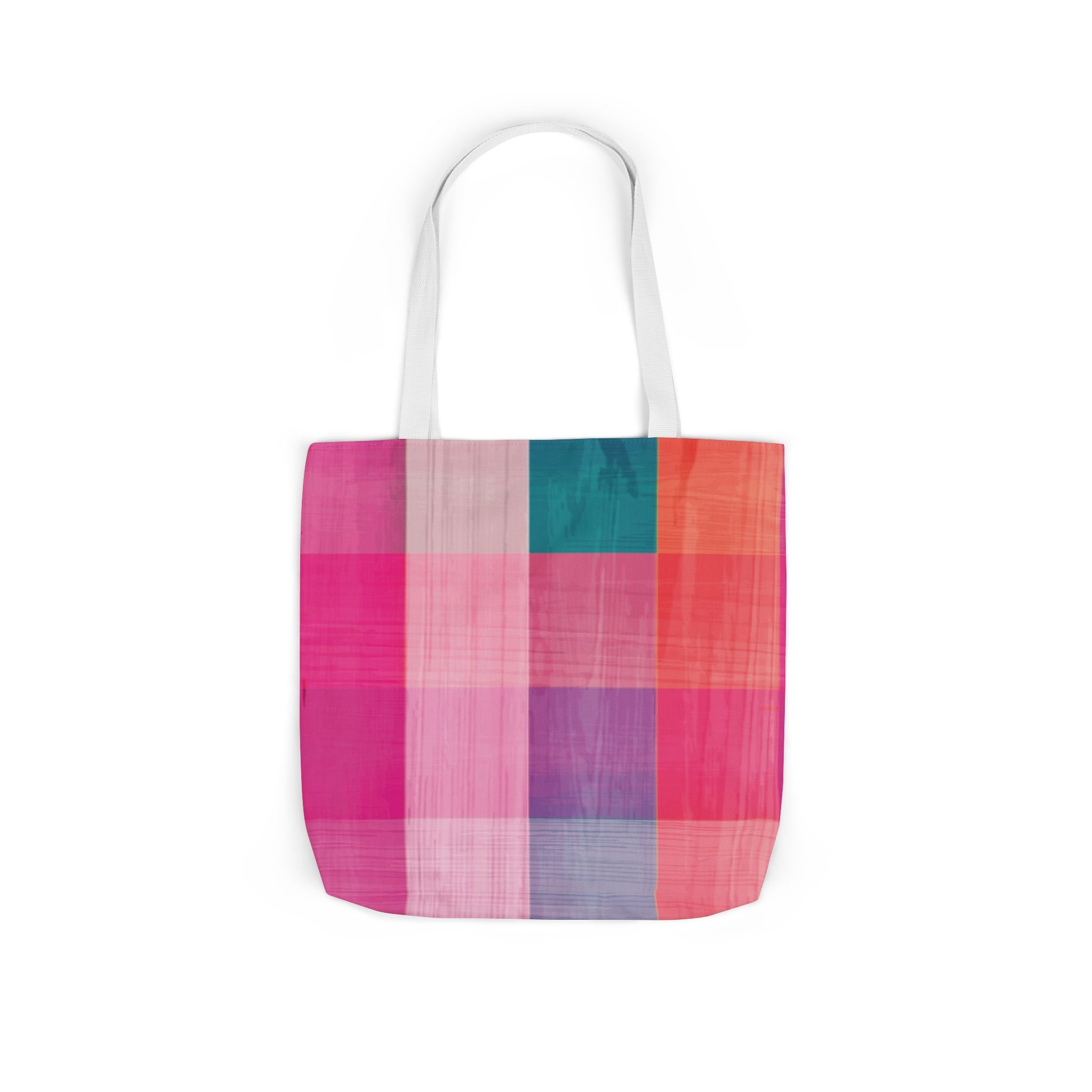 Pink Plaid Canvas Market Tote