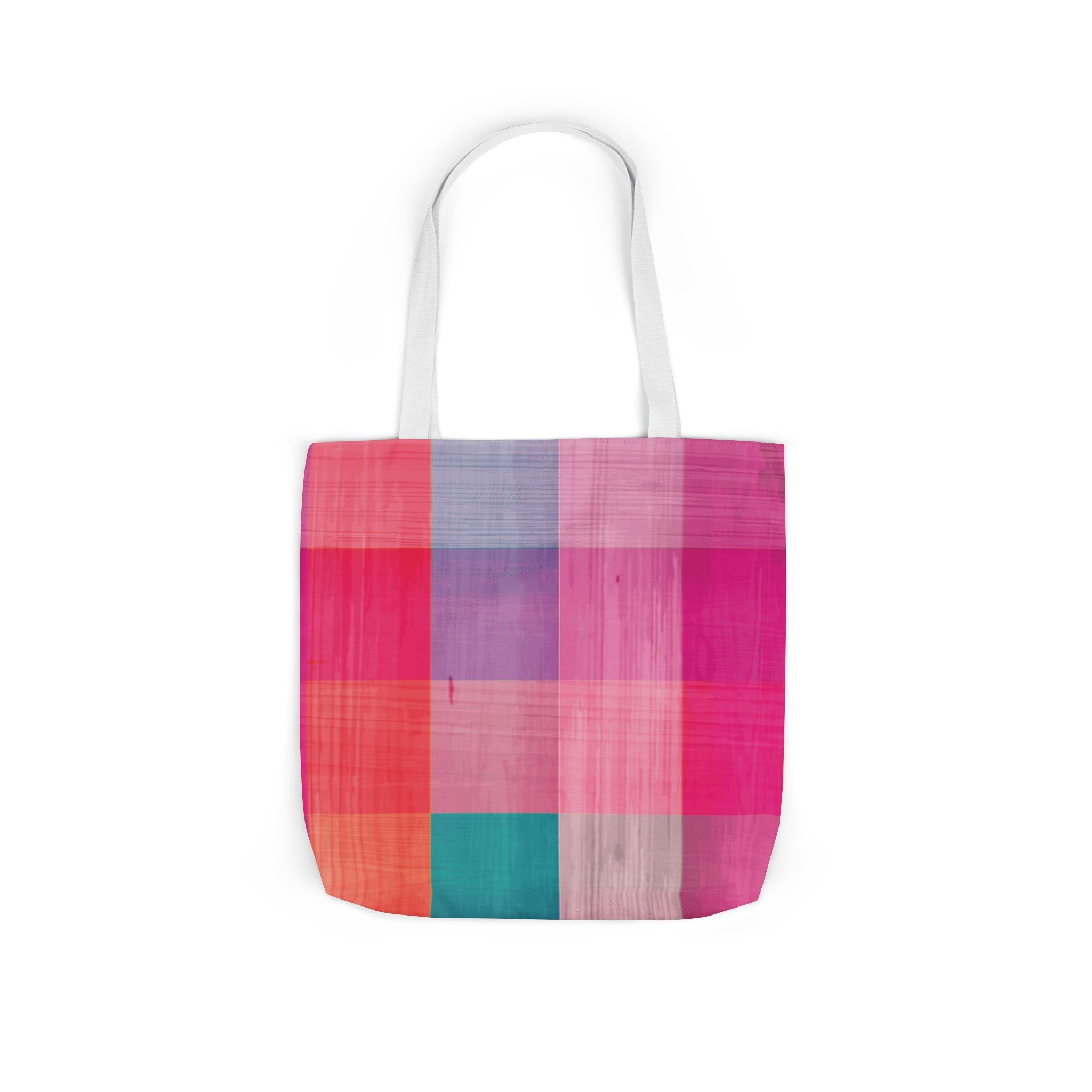 Pink Plaid Canvas Market Tote