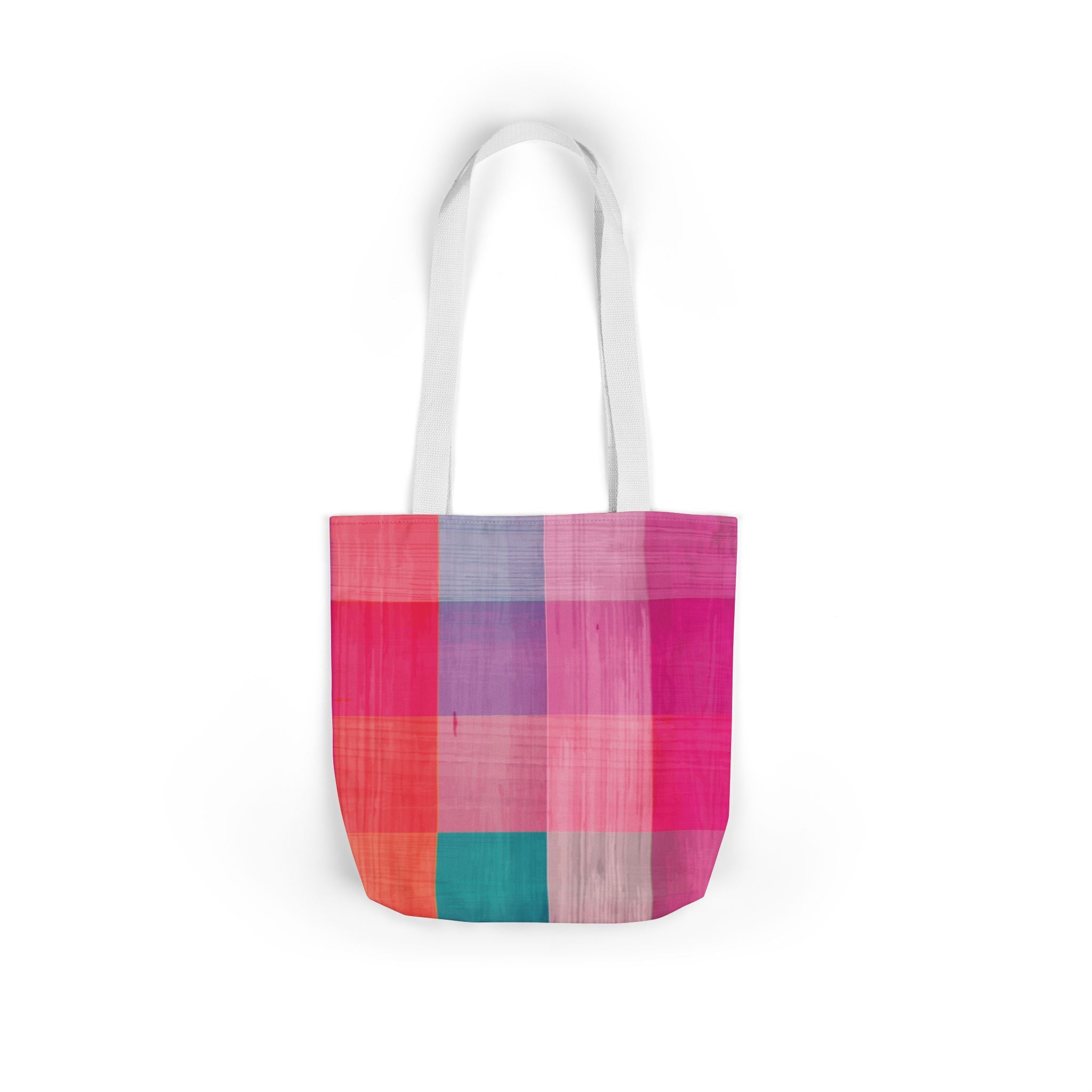 Pink Plaid Canvas Market Tote
