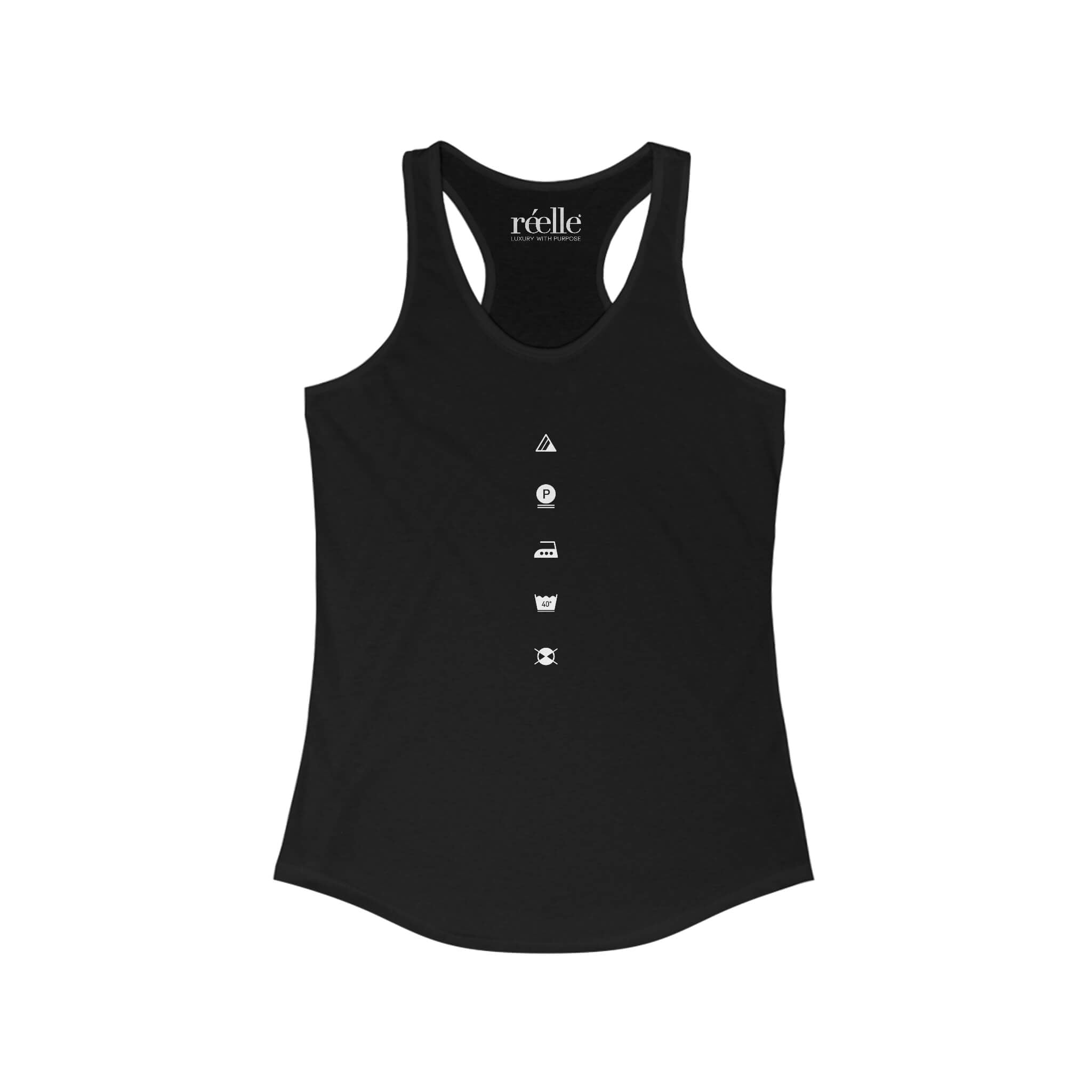 Haute Laundry "Fabric Symbol Line-up" Tank top by réelle - black