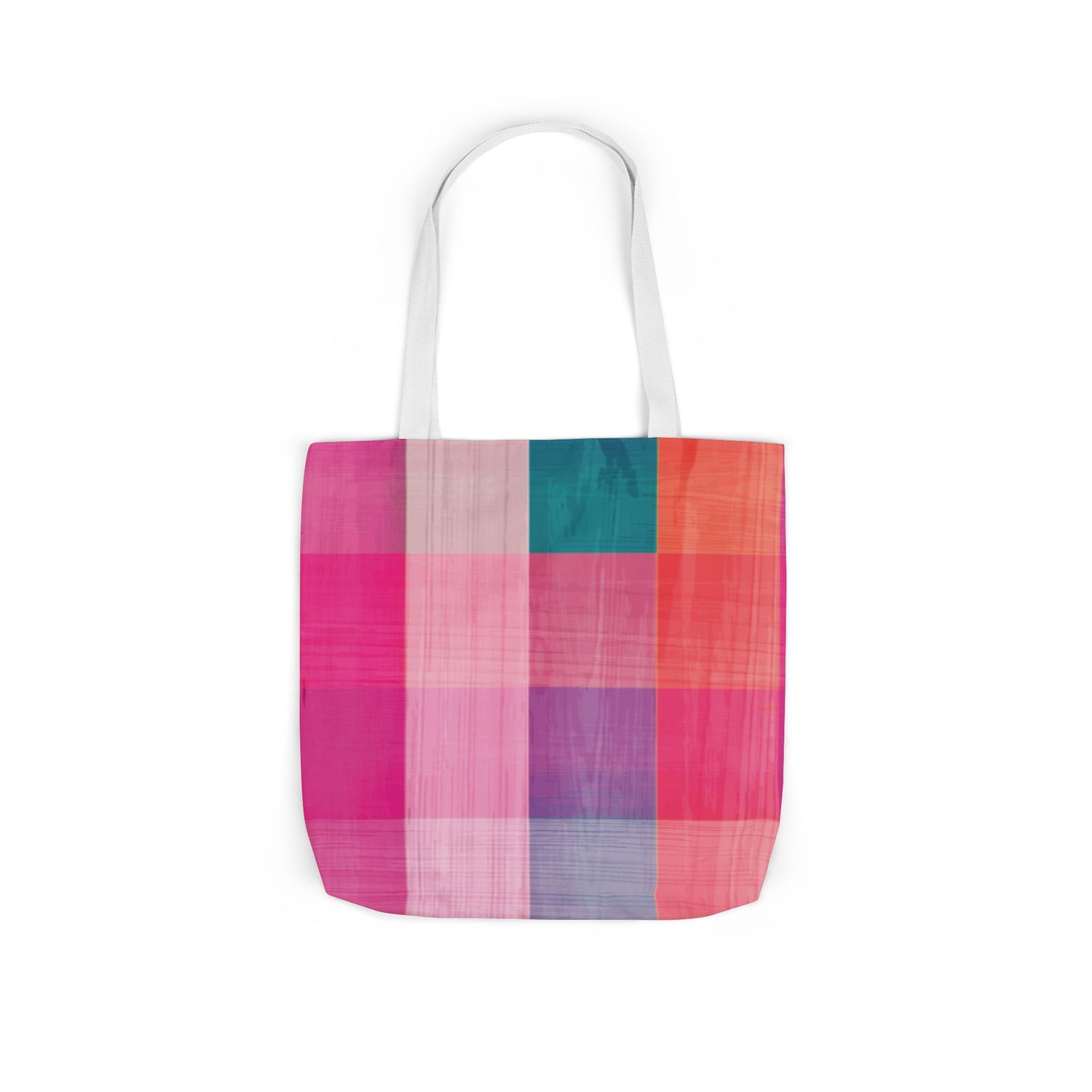 Pink Plaid Canvas Market Tote