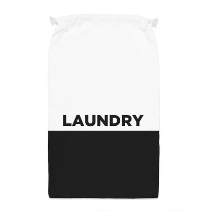 Modern Black &amp; White Laundry Sac — Lightweight Drawstring Laundry Bag