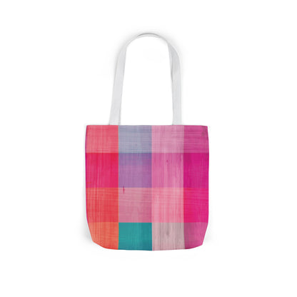 Pink Plaid Canvas Market Tote