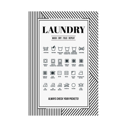 Deco Fabric Care Symbols Print (3 Sizes Available)