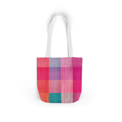 Pink Plaid Canvas Market Tote