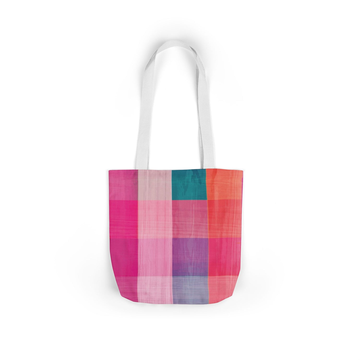 Pink Plaid Canvas Market Tote