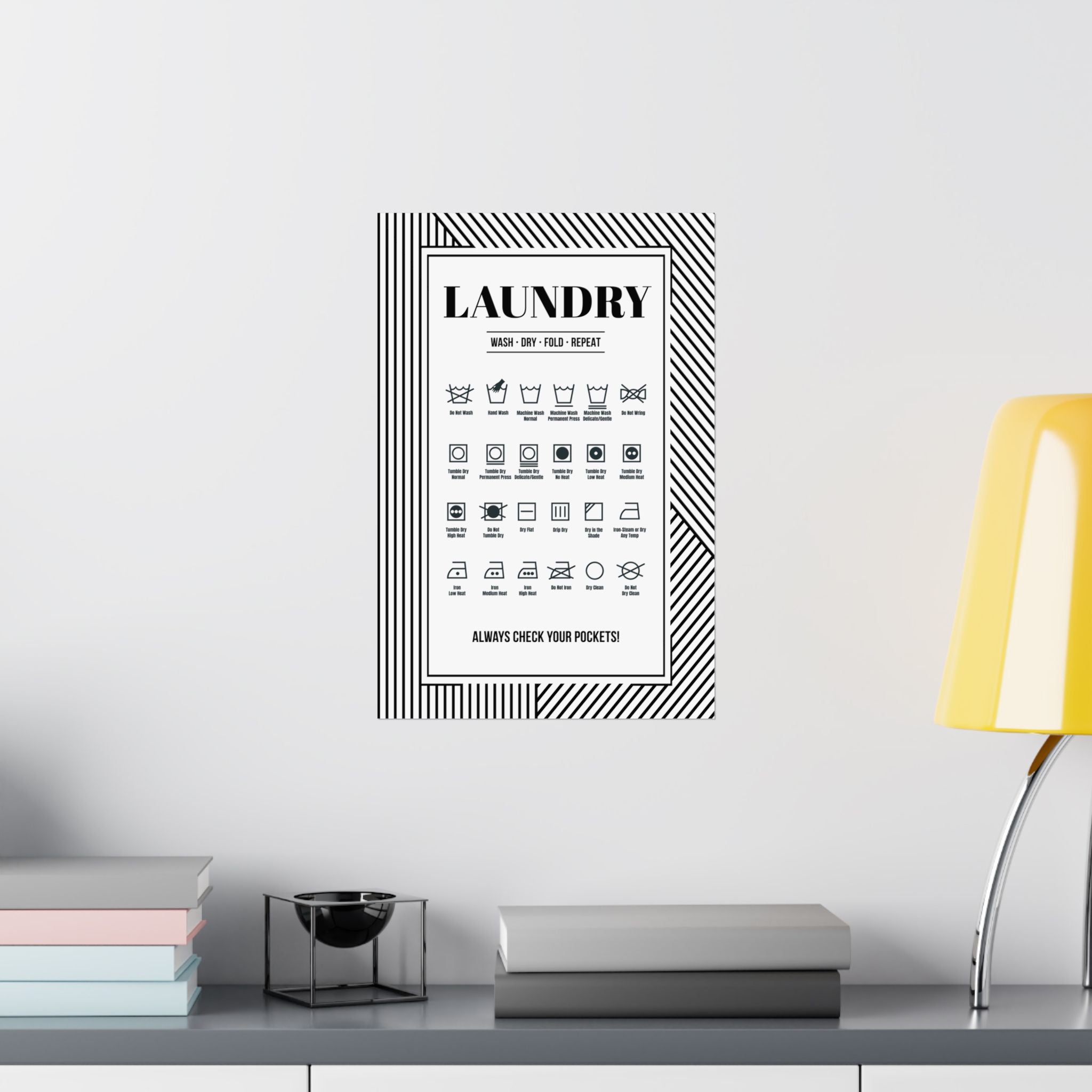 Deco Fabric Care Symbols Print (3 Sizes Available)