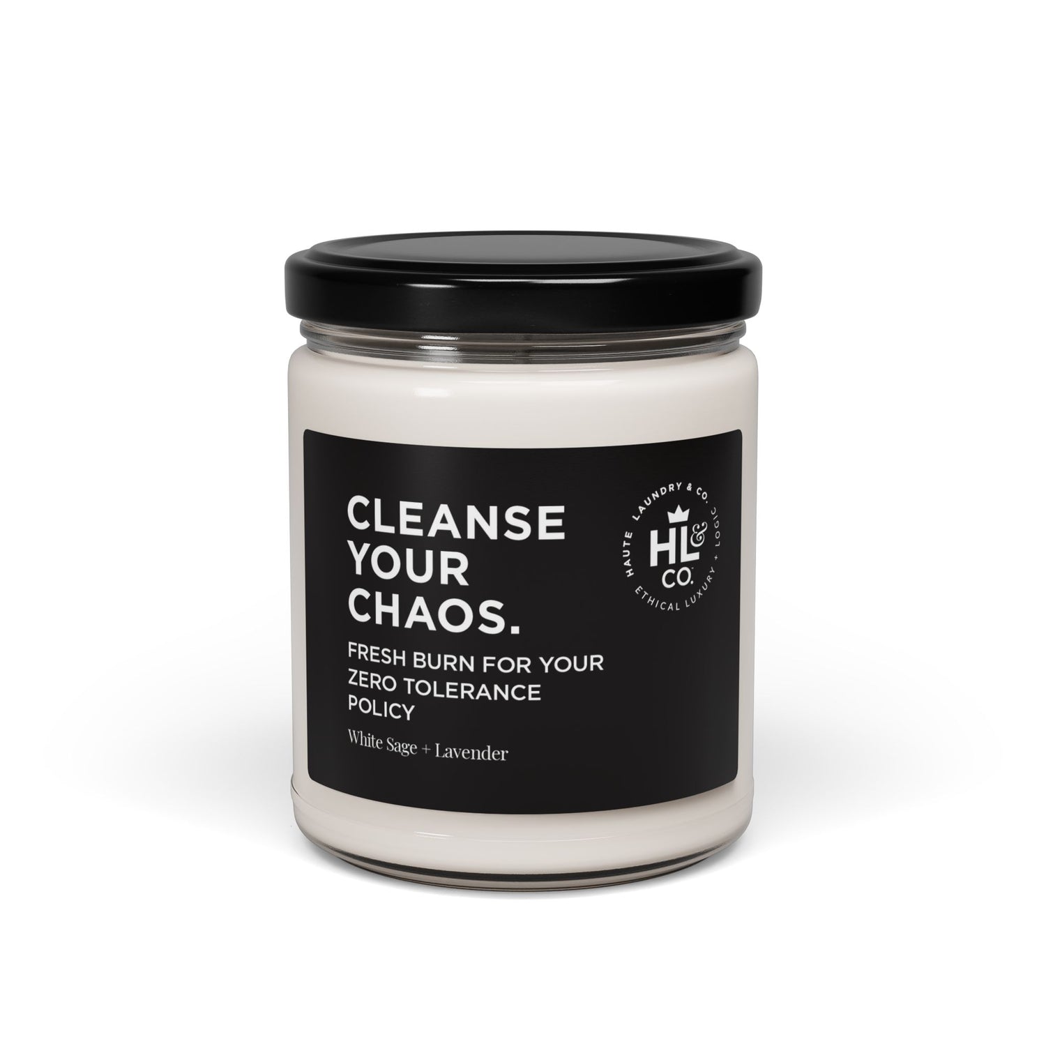 Cleanse Your Chaos – White Sage + Lavender 9oz Soy Candle