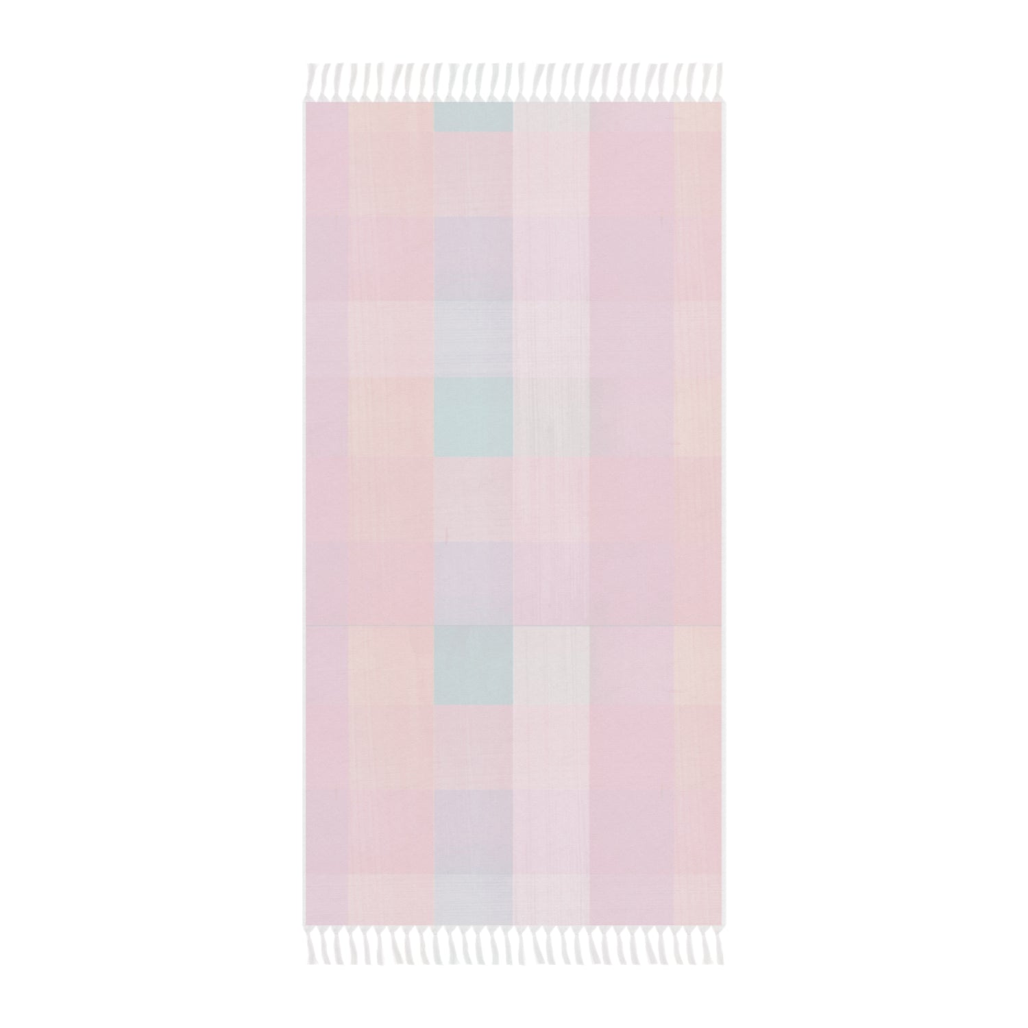 Boho Fringe Beach Throw | Pink Plaid