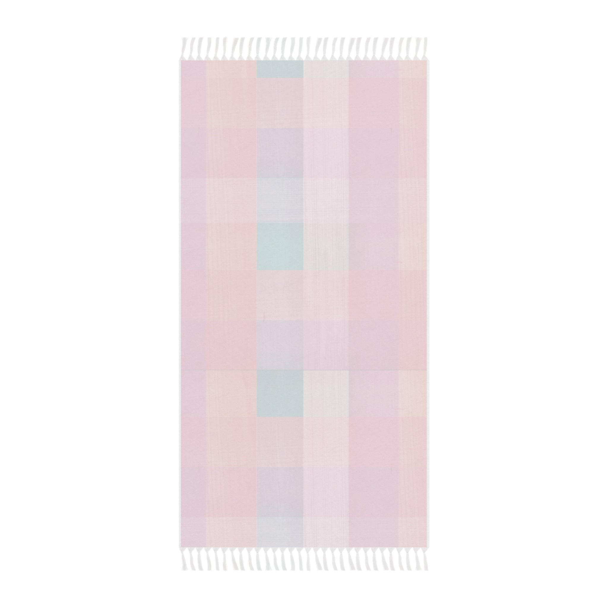 Boho Fringe Beach Throw | Pink Plaid