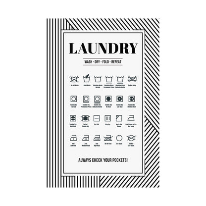 Deco Fabric Care Symbols Print (3 Sizes Available)