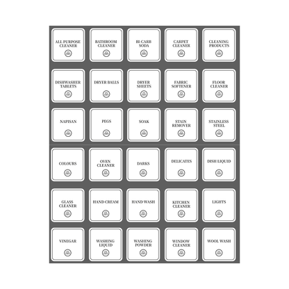 Laundry &amp; Cleaning Labels – 30 Square Stickers