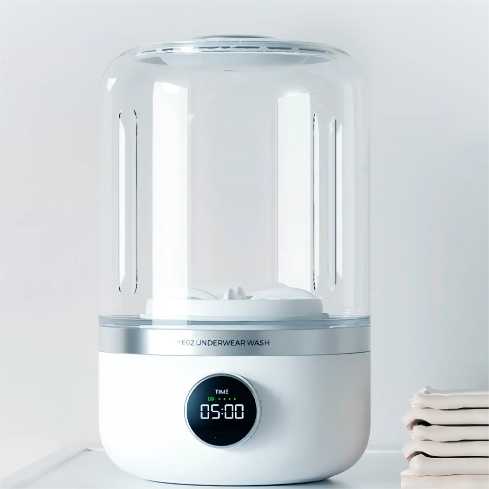 Wireless Mini Washing Machine 1L Portable Laundry Bucket White