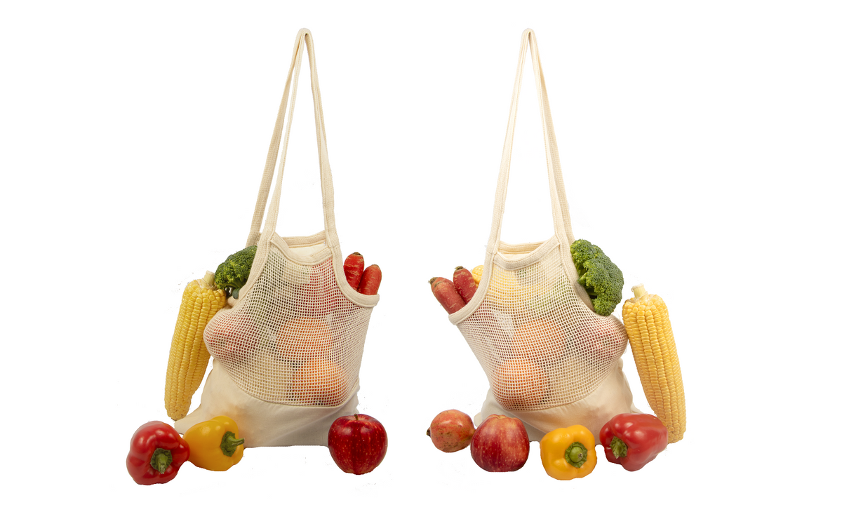 Mesh &amp; Fabric Tote Bag